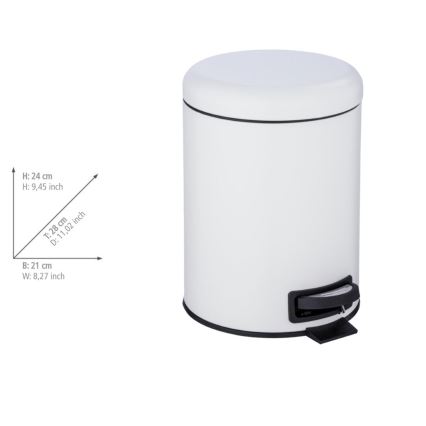 WENKO 24678100 - Corbeille LEMAN 21x24 cm blanc/noir