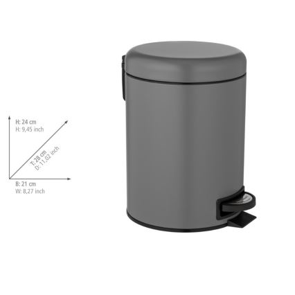 WENKO 24682100 - LEMAN-Korb 21 x 24 cm, grau/schwarz