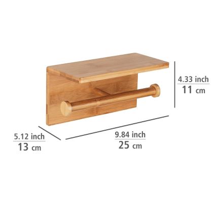 WENKO 24745100 - Portarotolo per carta igienica BAMBUSA 25x13 cm marrone