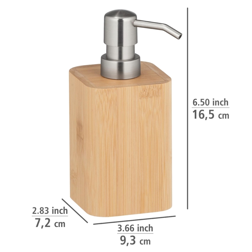 WENKO 24747100 - Dispenser per sapone BAMBUSA 9,3x16,5 cm marrone