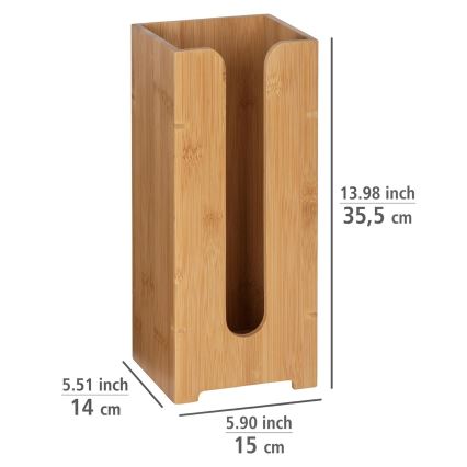 WENKO 24749100 - Porta rotolo per carta igienica BAMBUSA 15x35,5 cm marrone