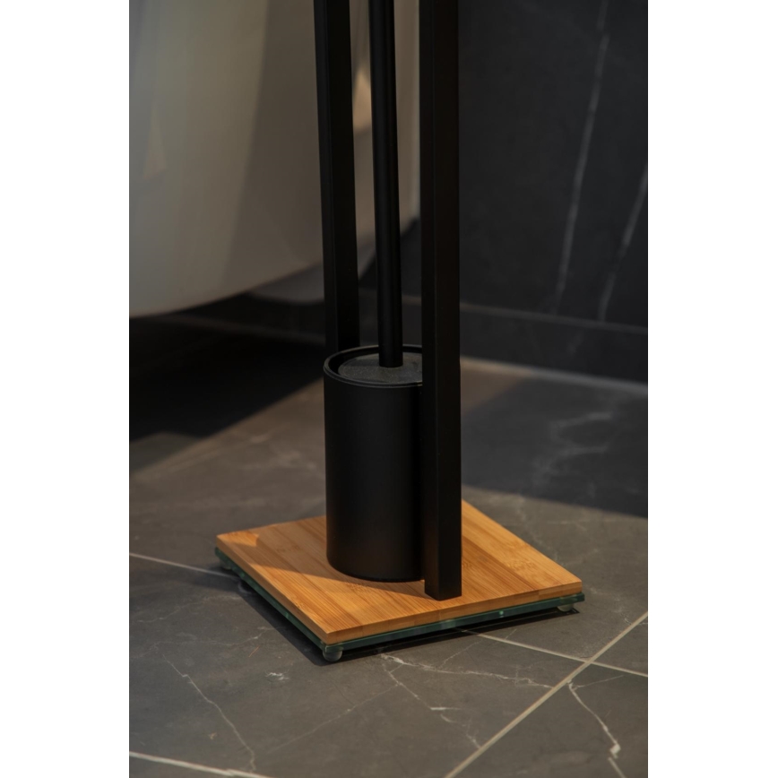 WENKO 24751100 - WC-Set BAMBU⁠SA 18x72,5 cm schwarz/braun