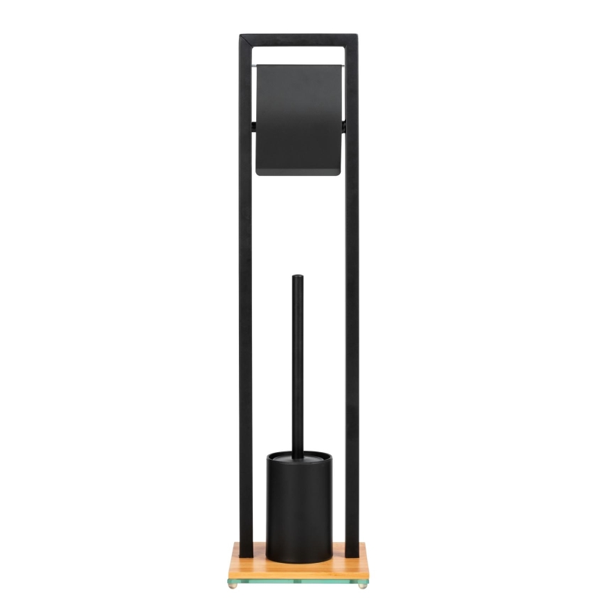 WENKO 24751100 - WC-Set BAMBU⁠SA 18x72,5 cm schwarz/braun