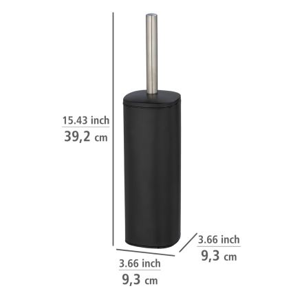 WENKO 24778100 - Scopino per WC ALASSIO 9,3x39,2 cm acciaio inossidabile/nero