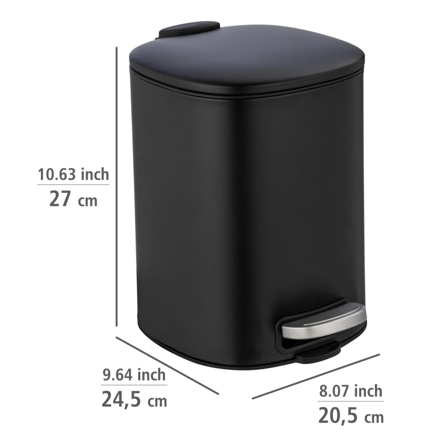WENKO 24781100 - Cestino ALASSIO 20,5x27 cm nero