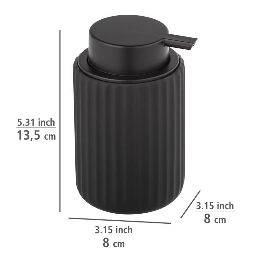 WENKO 24804100 - Dispenser per sapone BELLUNO 8x13,5 cm nero
