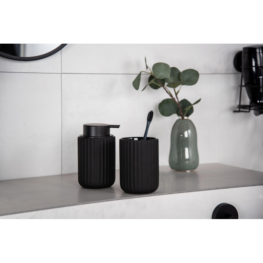 WENKO 24804100 - Dispenser per sapone BELLUNO 8x13,5 cm nero