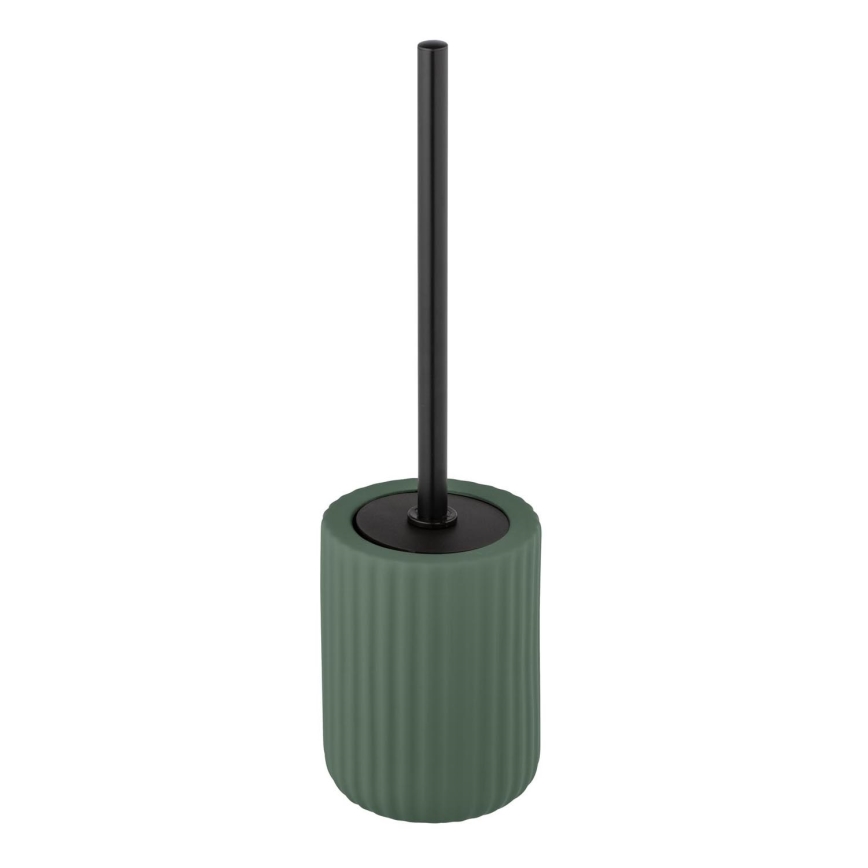 WENKO 24808100 - Brosse WC BELLUNO 11,5 x 42 cm, vert/noir
