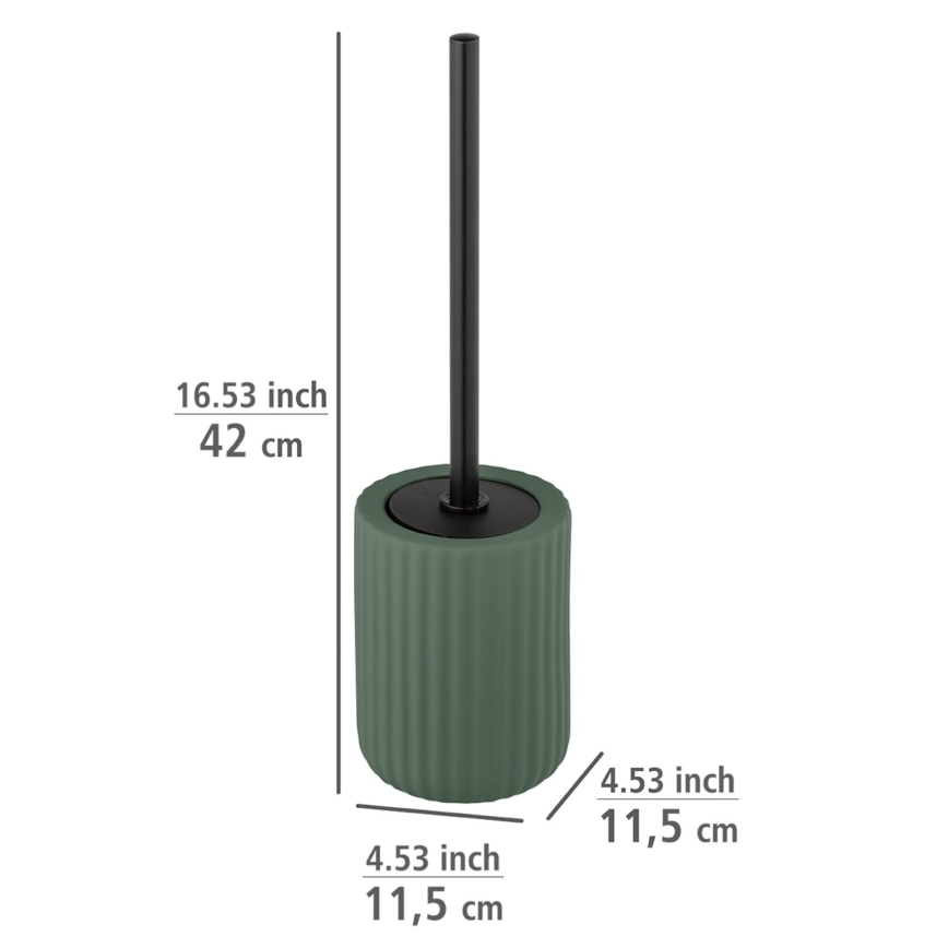 WENKO 24808100 - Brosse WC BELLUNO 11,5 x 42 cm, vert/noir