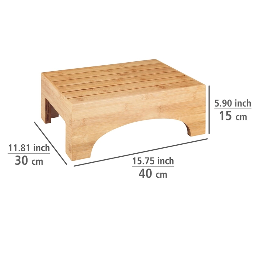 WENKO 24870100 - Tabouret BAMBUSA 40 x 30 cm, brun