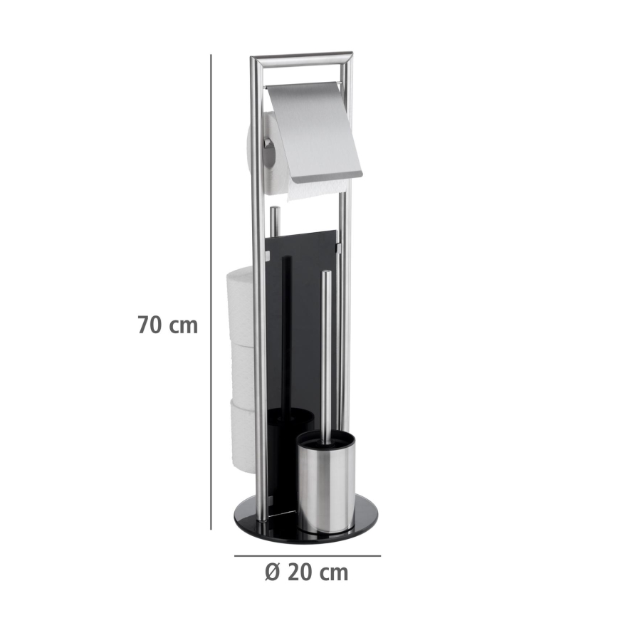 WENKO 24981800 - Set WC RAVINA 20x70 cm acciaio inossidabile/argento