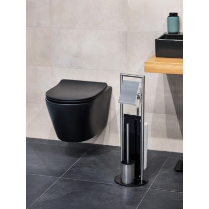 WENKO 24981800 - Set WC RAVINA 20x70 cm acciaio inossidabile/argento