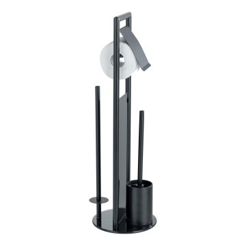 WENKO 24982800 - WC-Set RAVINA 20x70 cm Edelstahl/schwarz