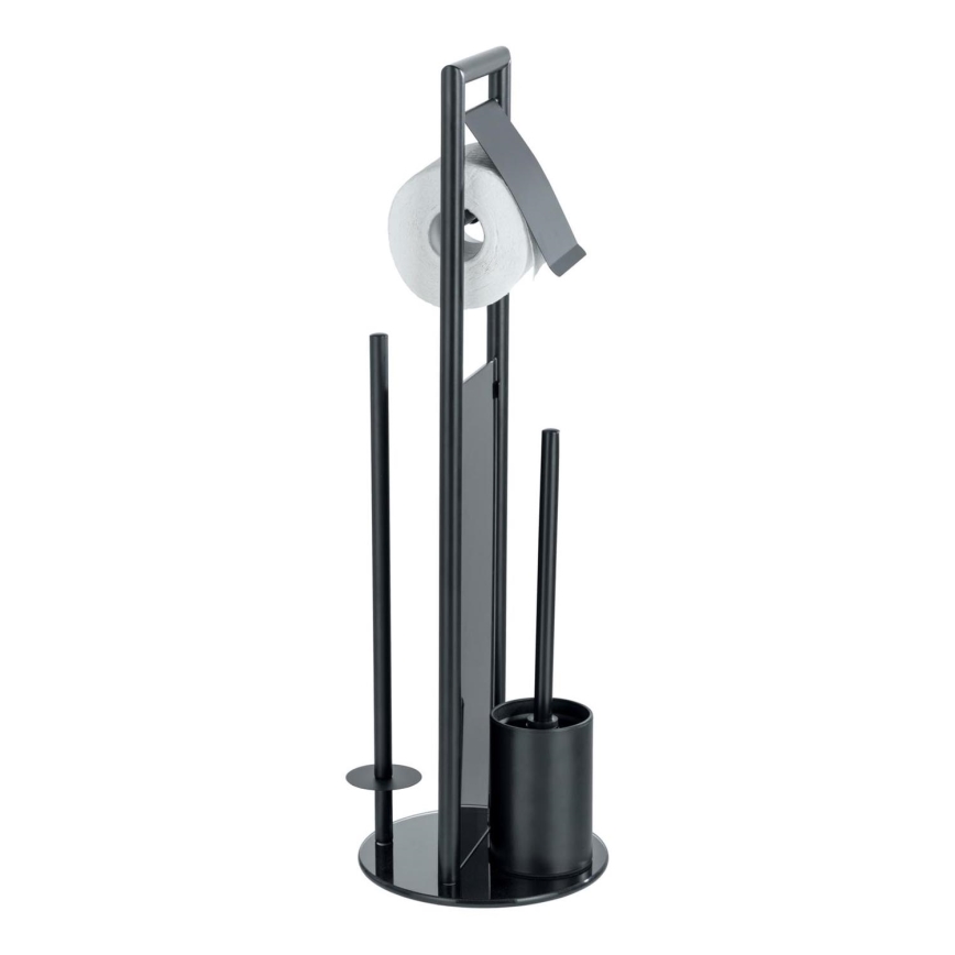 WENKO 24982800 - WC-Set RAVINA 20x70 cm Edelstahl/schwarz