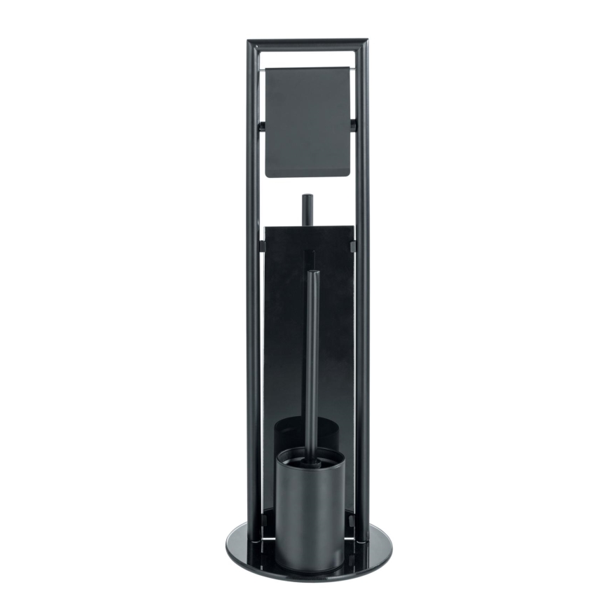 WENKO 24982800 - WC-Set RAVINA 20x70 cm Edelstahl/schwarz