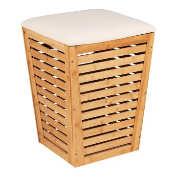 WENKO 25143100 - Cesto per la biancheria BAMBUSA 40x56 cm marrone