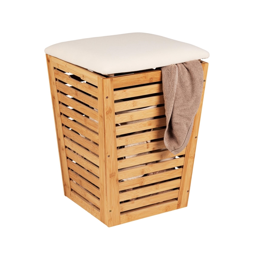 WENKO 25143100 - Wäschekorb BAMBUSA 40x56 cm braun