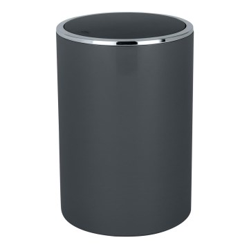 WENKO 25146100 - Corbeille INCA 18,5 x 25,5 cm, anthracite / chrome brillant