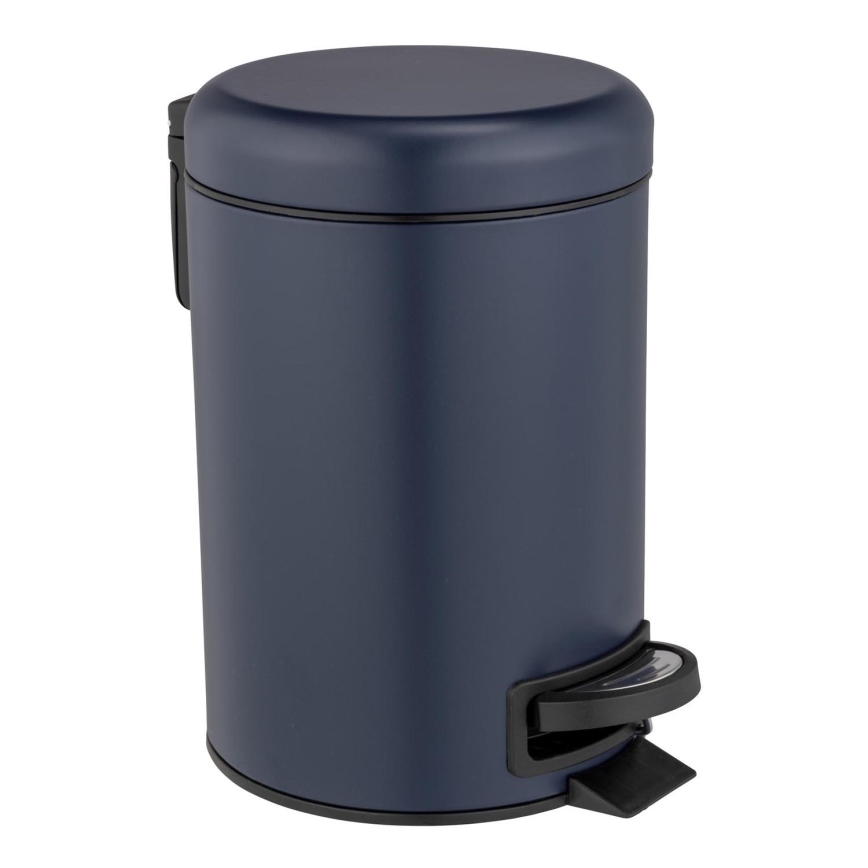 WENKO 25153100 - Poubelle LEMAN 17x25 cm bleu/noir