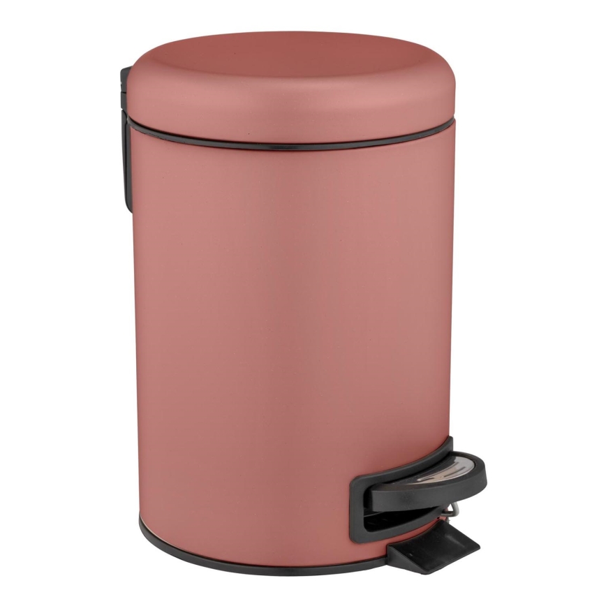 WENKO 25155100 - Cestino per rifiuti LEMAN 17x25 cm rosa/nero
