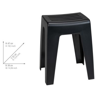 WENKO 25156100 - Tabouret KUMBA 38x47 cm noir