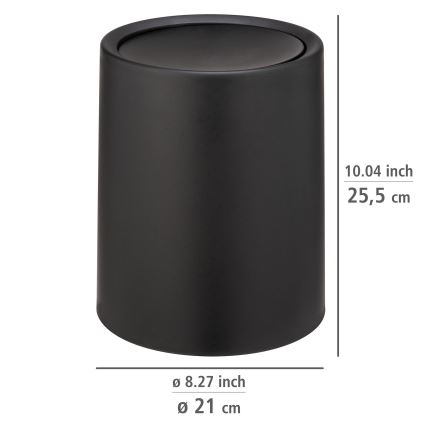 WENKO 25208100 - Corbeille ATRI 21 x 25,5 cm noire