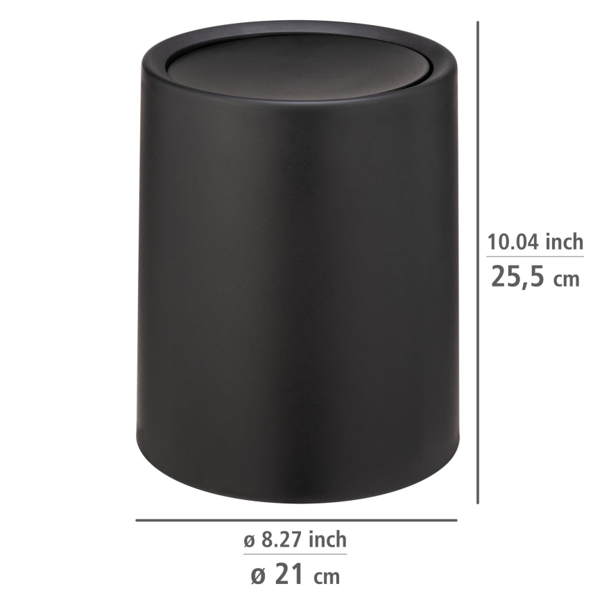 WENKO 25208100 - Corbeille ATRI 21 x 25,5 cm noire