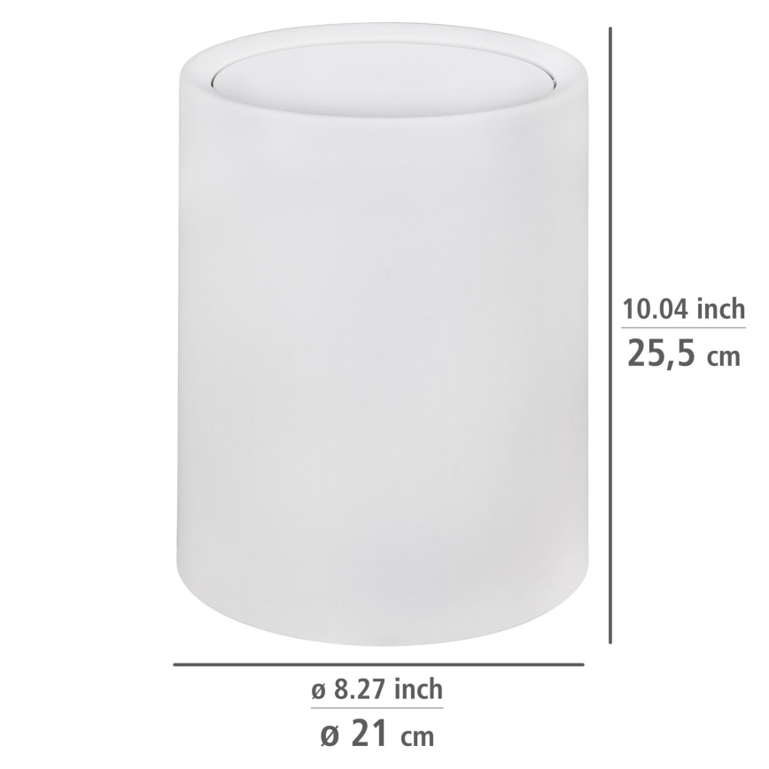 WENKO 25209100 - Cestino ATRI 21 x 25,5 cm bianco
