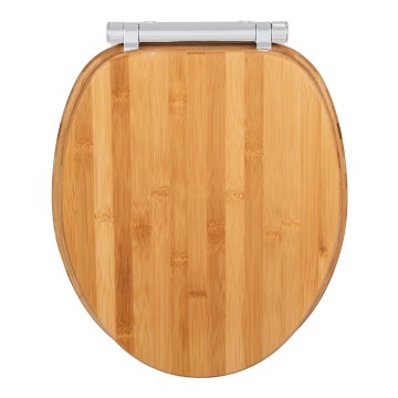 WENKO 25224100 - Abattant WC BAMBOUSA 34,5x40,5 cm brun/argenté