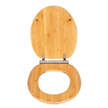 WENKO 25224100 - Abattant WC BAMBOUSA 34,5x40,5 cm brun/argenté