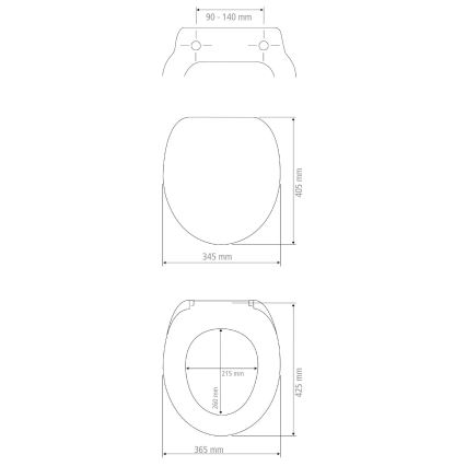 WENKO 25224100 - Abattant WC BAMBOUSA 34,5x40,5 cm brun/argenté