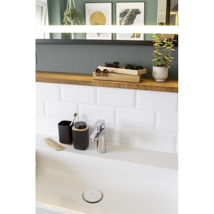 WENKO 25297100 - Portaspazzolino ROTELLO 8,5x11 cm nero/marrone