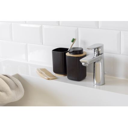 WENKO 25298100 - Dispenser di sapone ROTELLO 8,9x12,7 cm nero/marrone