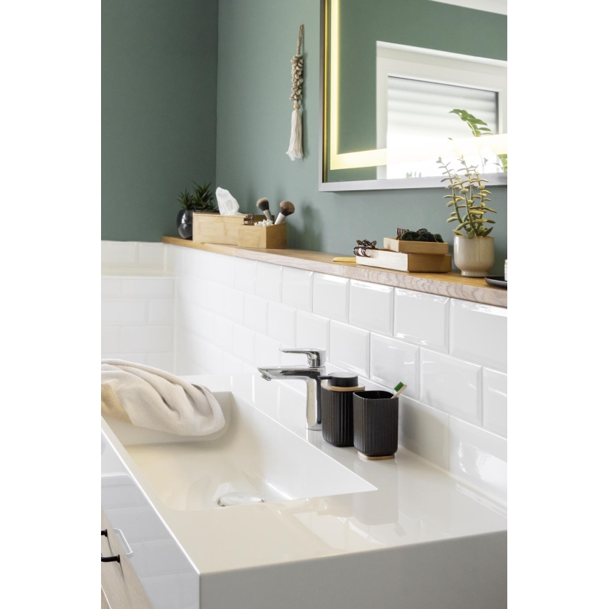 WENKO 25298100 - Dispenser di sapone ROTELLO 8,9x12,7 cm nero/marrone