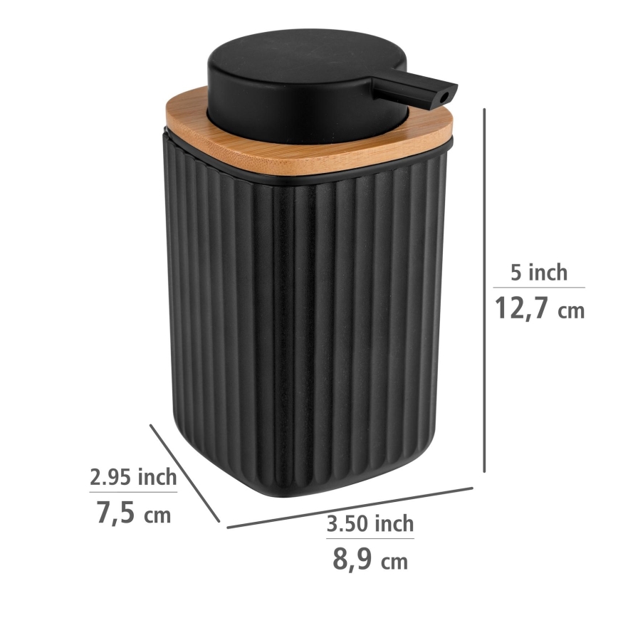 WENKO 25298100 - Distributeur de savon ROTELLO 8,9x12,7 cm noir/marron