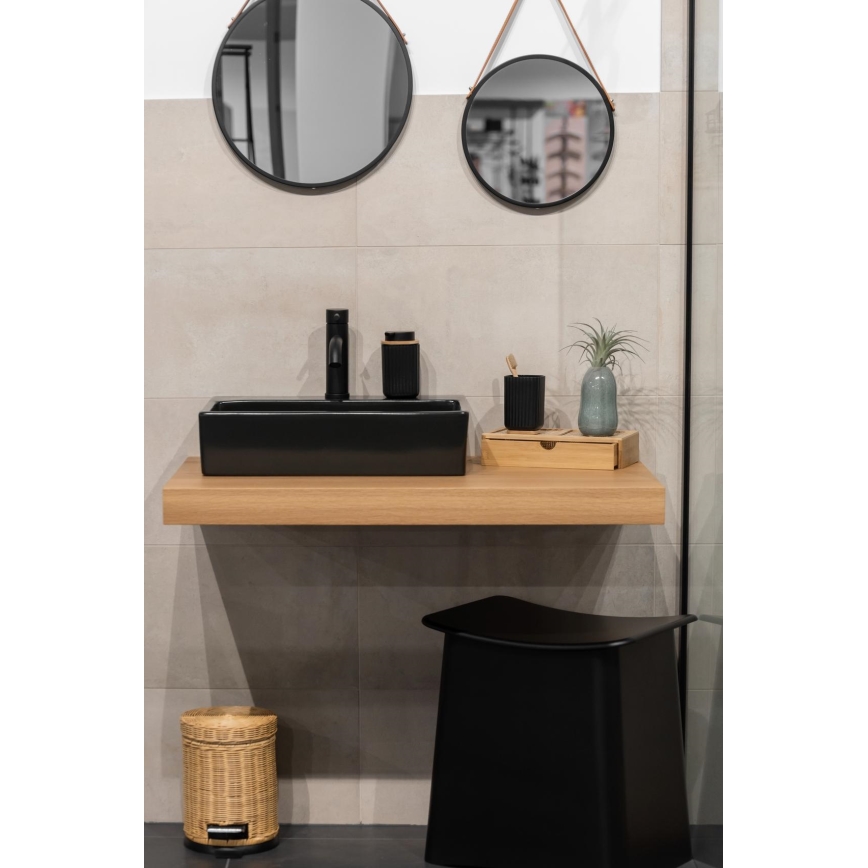 WENKO 25298100 - Distributeur de savon ROTELLO 8,9x12,7 cm noir/marron