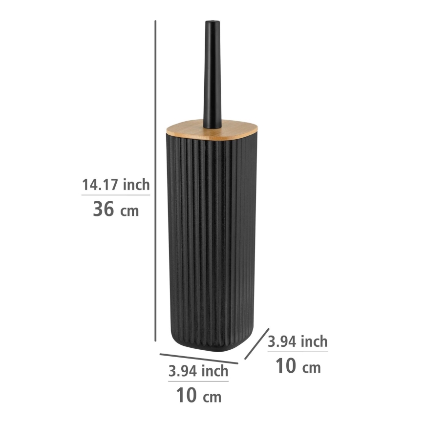 WENKO 25304100 - WC-Set ROTELLO 10x36 cm schwarz/braun