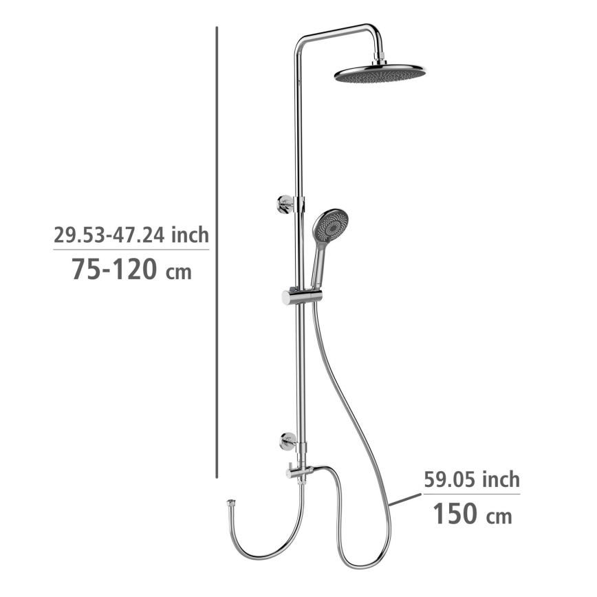 WENKO 25310100 - Duschset Wassersparsystem Edelstahl/glänzender Chrom