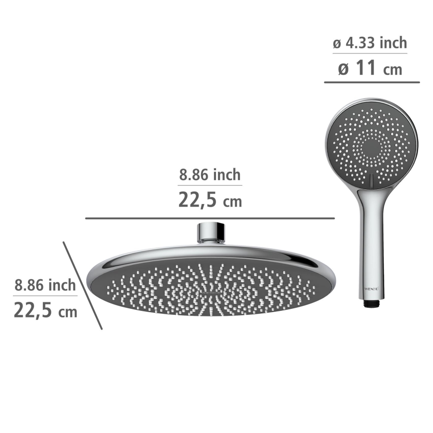 WENKO 25310100 - Kit de douche WATERSAVING SYSTEM inox/chrome brillant