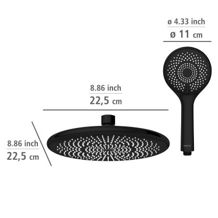 WENKO 25311100 - Ensemble de douche WATERSAVING SYSTEM 120 cm noir