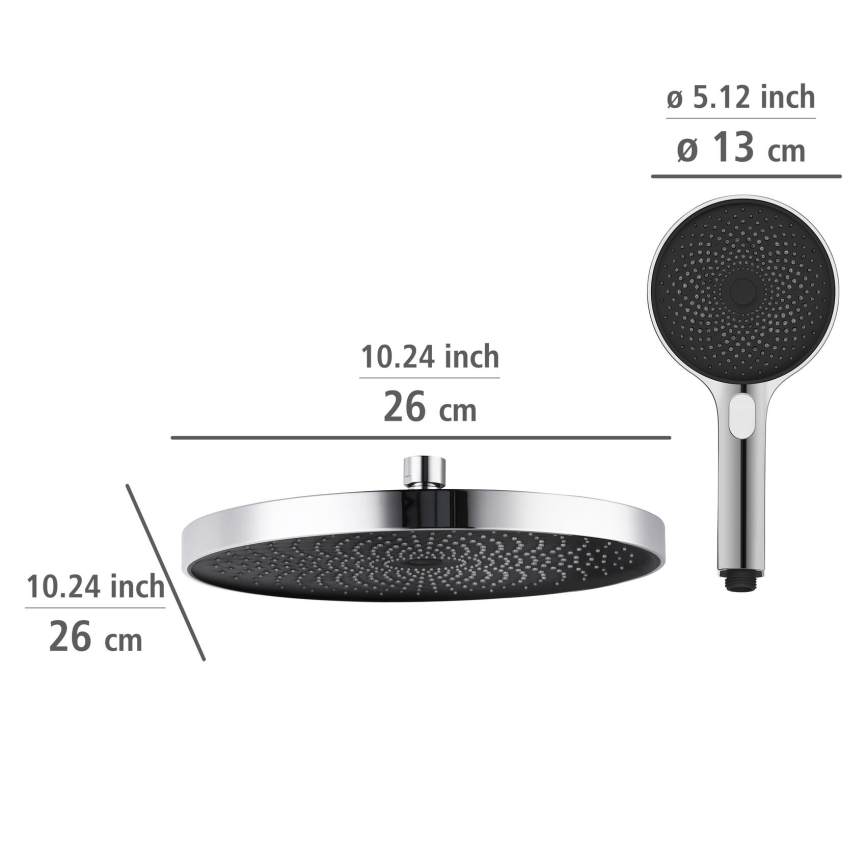 WENKO 25312100 - Colonne de douche SOFTWATER 12x120 cm chrome brillant