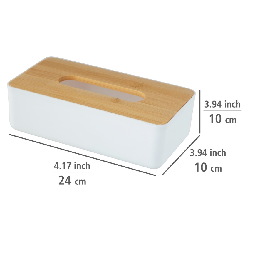 WENKO 25318100 - Kosmetikbox ROTELLO 24x12,7 cm weiß/braun