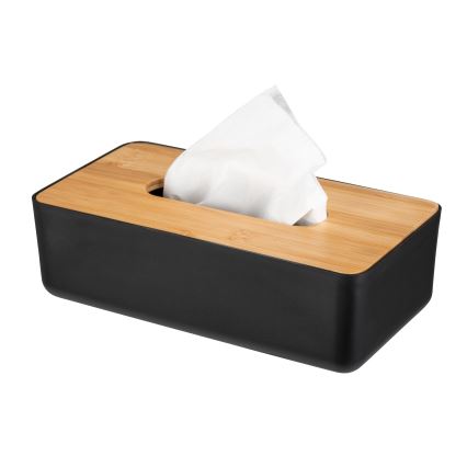 WENKO 25319100 - Scatola porta cosmetici ROTELLO 24x12,7 cm, nero/marrone