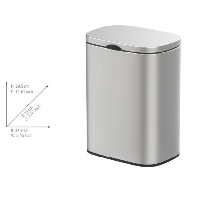 WENKO 25336100 - Cestino SARE 21,5x29,5 cm argento
