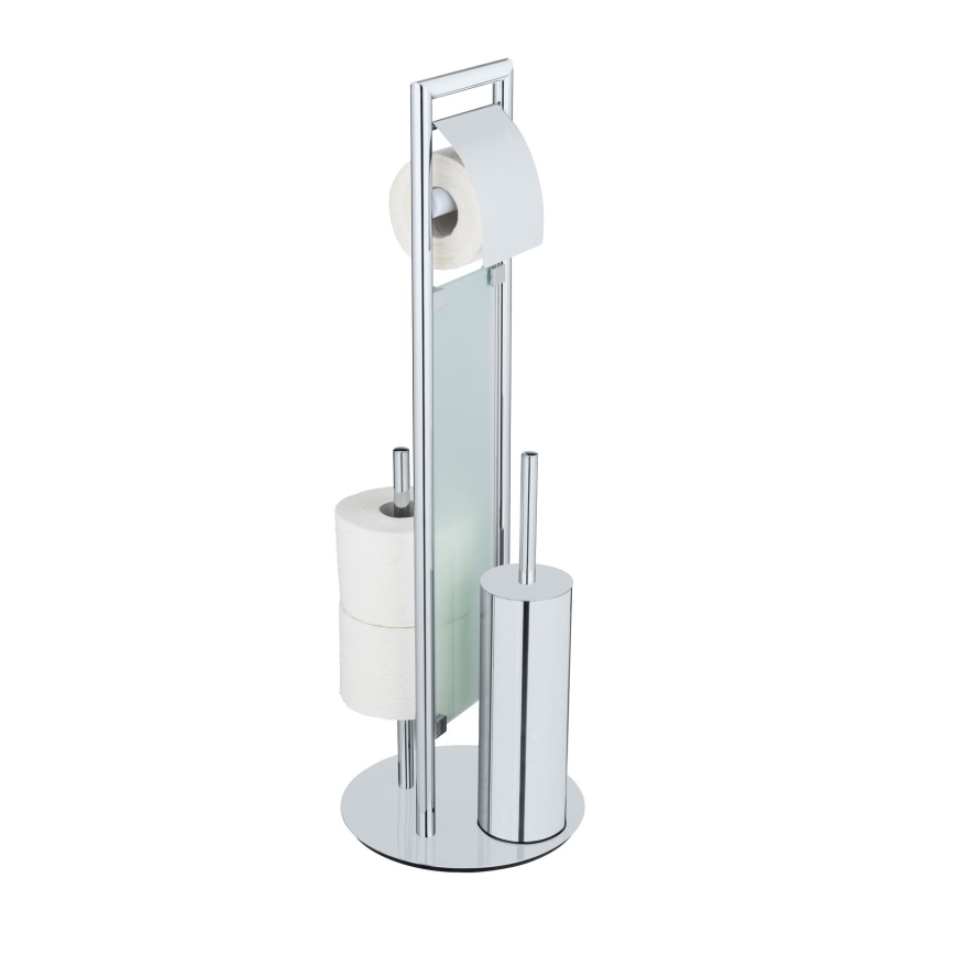 WENKO 25384100 - ensemble WC SULMONA 25x76 cm argenté/noir