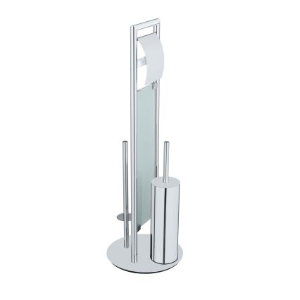 WENKO 25384100 - Set WC SULMONA 25x76 cm argento/nero