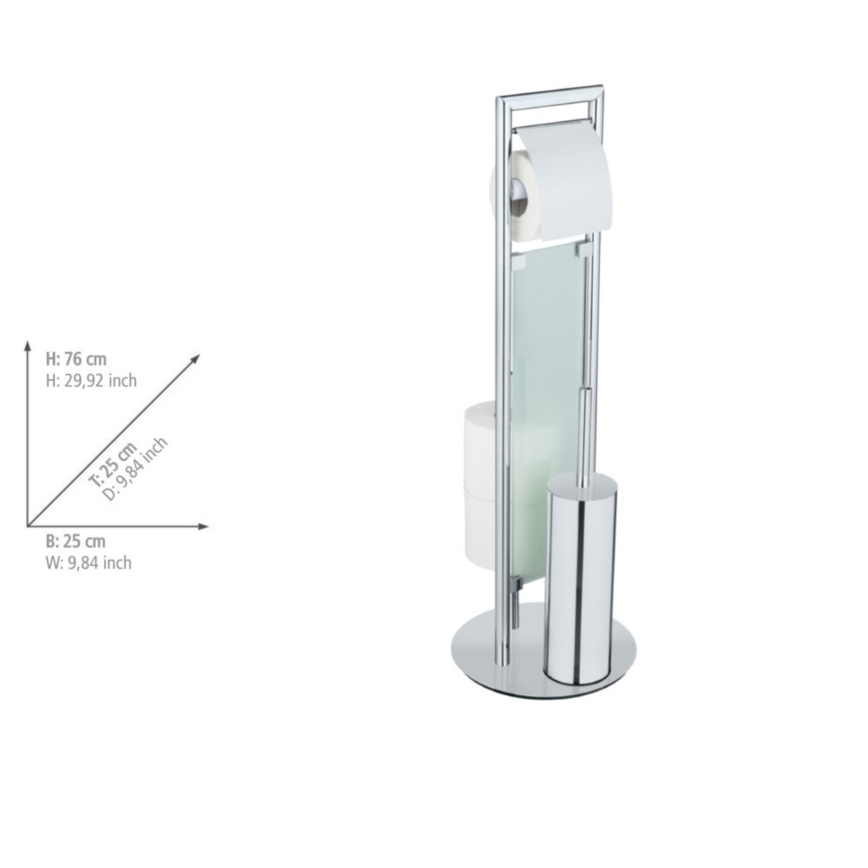 WENKO 25384100 - Set WC SULMONA 25x76 cm argento/nero