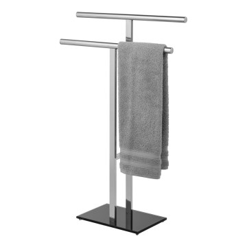 WENKO 25389100 - Porta asciugamani LAVA 50x81,5 cm acciaio inox/argento/nero