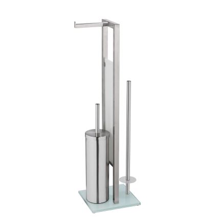 WENKO 25399100 - Scopino per WC RIVALTA 18 x 70 cm argento/bianco/nero