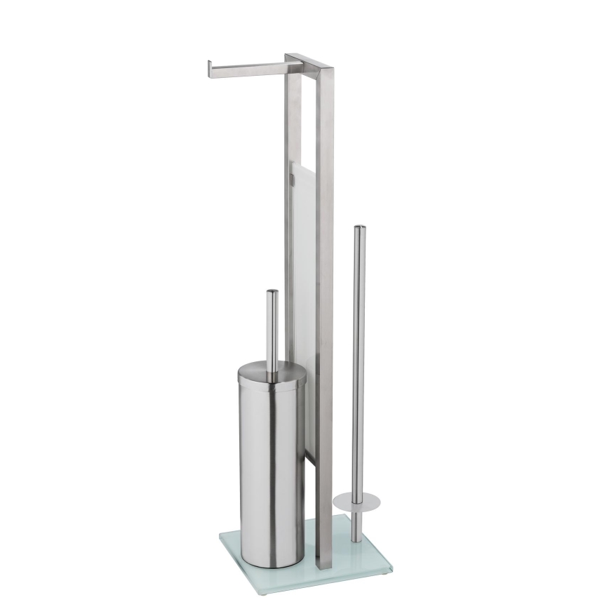 WENKO 25399100 - Scopino per WC RIVALTA 18 x 70 cm argento/bianco/nero